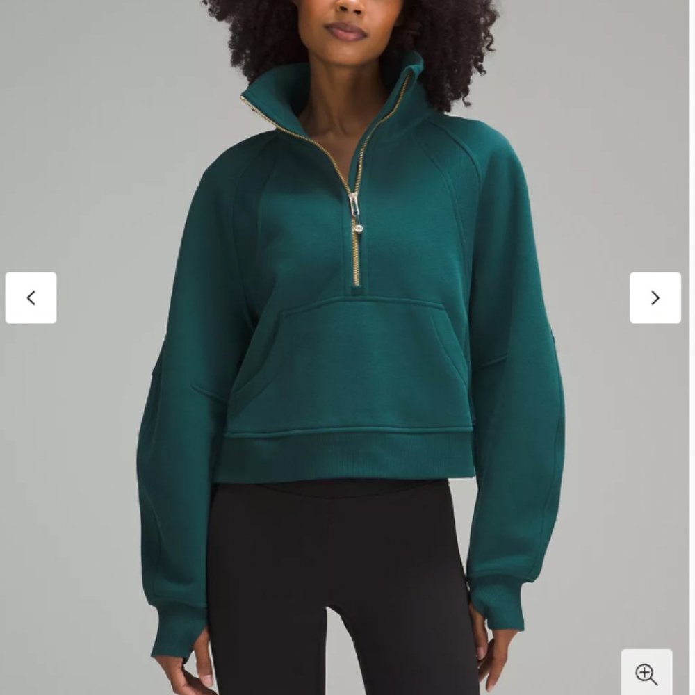 Lululemon Scuba Oversized Funnel Neck Half Zip Size M/L Storm Teal